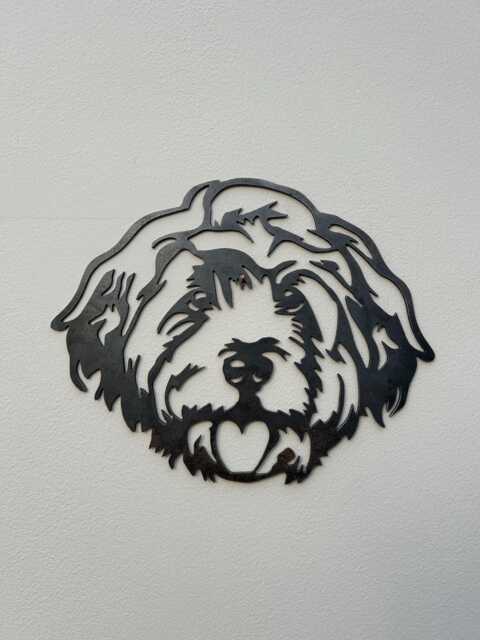 Poppy The Cockapoo Steel Metal Dog Head. Gift Present Pet Portrait Home & Garden - image 1