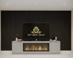 Media Wall Package - 2.4M Floor Standing Unit 60' Electric Fire - thumbnail 1