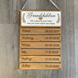 Personalised Grandchildren Sign Gift For Nana - Grandma Birthday Custom Grandkids Name Plaque Family Keepsake Wall Hanging