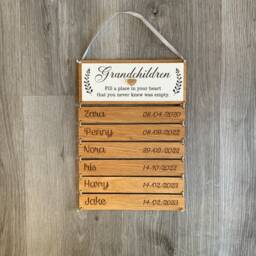 Personalised Grandchildren Sign Gift For Nana - Grandma Birthday Custom Grandkids Name Plaque Family Keepsake Wall Hanging - thumbnail 2
