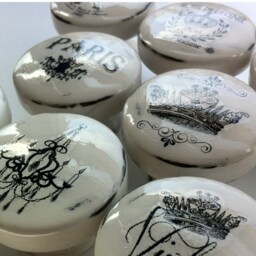 New Vintage Drawer Knobs Pulls Paris France Shabby Chic Cottage French Provincial White Refinished Dresser Chandelier Crown Eiffel Tower - thumbnail 3
