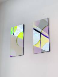The Aqua Duo Reflector Mirrors - Set Of 2 Artistic Mirrors Funky Wall Art Acrylic Mirror Amorphic Retro Object D'art - thumbnail 1