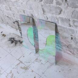 The Aqua Duo Reflector Mirrors - Set Of 2 Artistic Mirrors Funky Wall Art Acrylic Mirror Amorphic Retro Object D'art - thumbnail 3