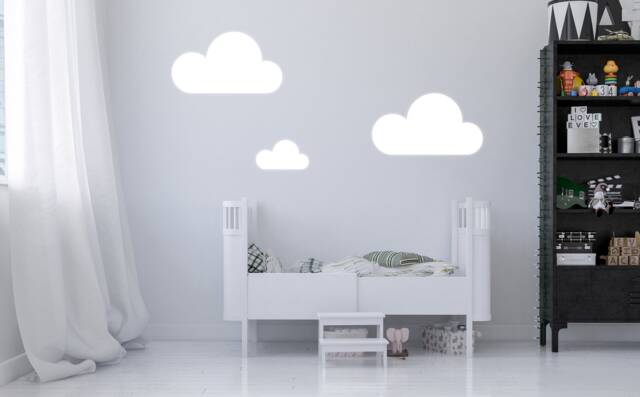 Large Size Cloud Wall Decals - Set Of 3, Ikea Floating Shelves Cloud Wall Decals, Nursery, Kids Bedroom, Clouds Free UK Postage - image 1