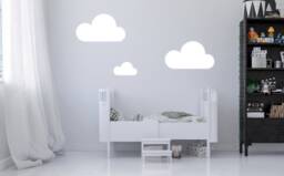 Large Size Cloud Wall Decals - Set Of 3, Ikea Floating Shelves Cloud Wall Decals, Nursery, Kids Bedroom, Clouds Free UK Postage - thumbnail 1