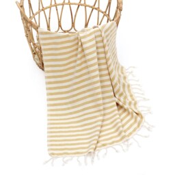 Hand Loomed Turkish Cotton Beach Towel, Meyra Hammam Towel - thumbnail 1