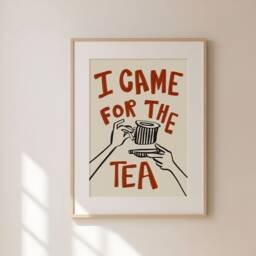 I Came For The Tea Print, Colourful Wine Retro Wall Art, Kitchen Prints, Aesthetic Decor, Gallery Wall, Home Inspo, Unframed - thumbnail 2