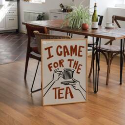 I Came For The Tea Print, Colourful Wine Retro Wall Art, Kitchen Prints, Aesthetic Decor, Gallery Wall, Home Inspo, Unframed - thumbnail 3