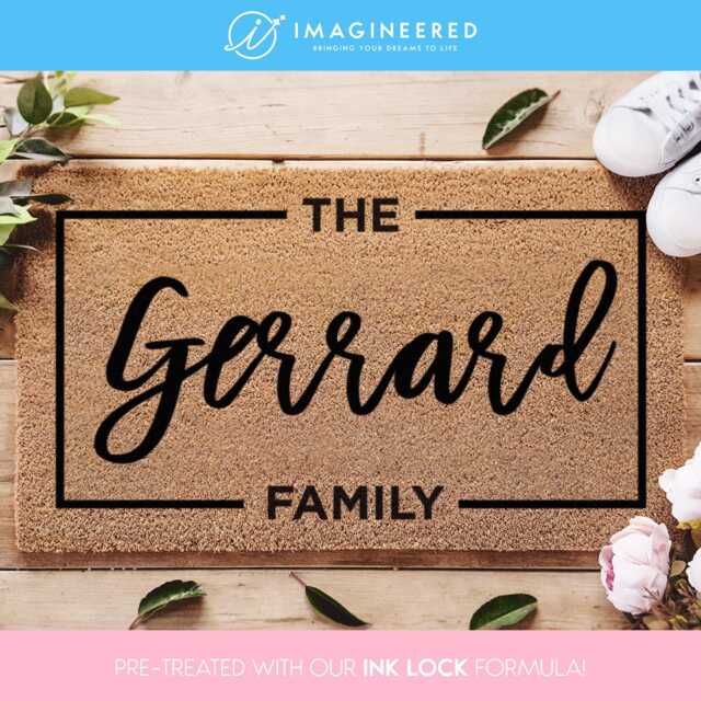 Custom Family Name Welcome Mat - Personalized Doormat Housewarming Gift Closing Rug Porch Decorations - image 1