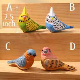 Hand-Carved Wooden Bird Sculpture - Valentine's Gift, Gift For Lovers, Desk Decor, Wood Ornament, Figurine - thumbnail 2