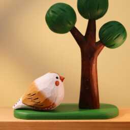 Hand-Carved Wooden Bird Sculpture - Valentine's Gift, Gift For Lovers, Desk Decor, Wood Ornament, Figurine - thumbnail 4