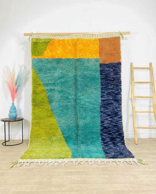 Moroccan Multicolor Berber Rug, Boho Nursery Handwoven Wool Shag Authentic Beni Ourain Carpet, Large Area Rug - image 1