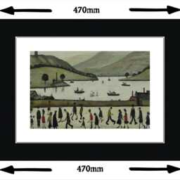 Lake Windermere Art - A3 Size Gicl??e Lowry Style Print. 47 X 35cm. Black Ash Frame - thumbnail 3