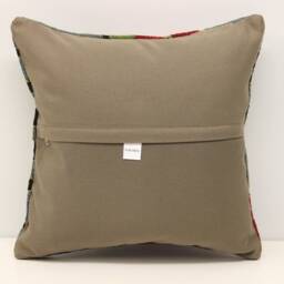 Vintage Kilim Pillow Cover 16x16, Turkish Boho Cushion - thumbnail 4