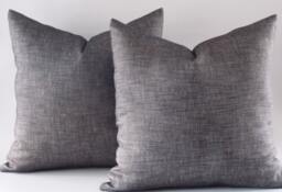 Two Black Linen Pillow Covers 18 Inch Decorative Cushions - thumbnail 1
