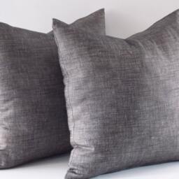 Two Black Linen Pillow Covers 18 Inch Decorative Cushions - thumbnail 3