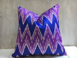 Silk Ikat Pillow Cover 24x24, Decorative Accent Cushion