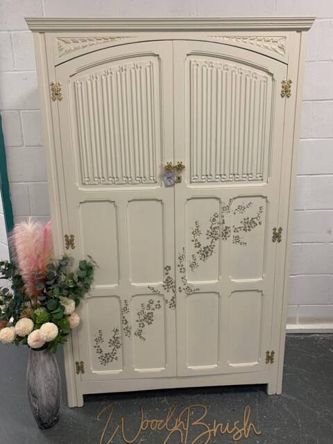 Cream & Gold Cherry Blossom Vintage Wardrobe - image 1