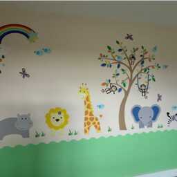 Wavy Border Adhesive Stencil Nursery Room Decor - thumbnail 3