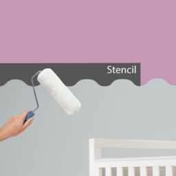 Wavy Border Adhesive Stencil Nursery Room Decor
