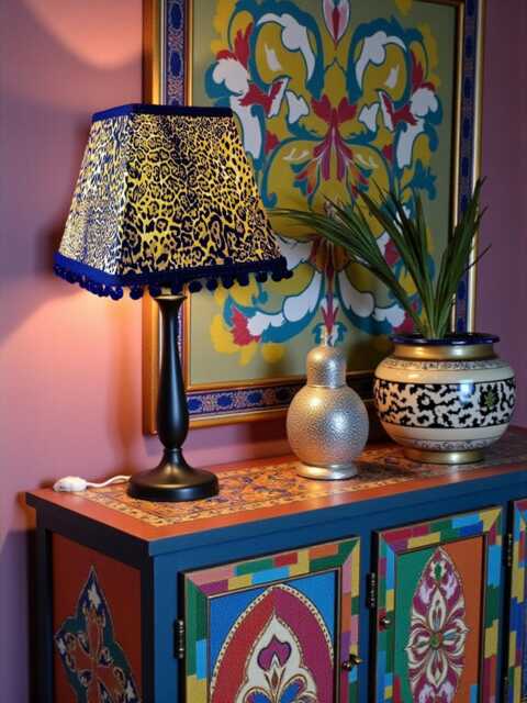 Traditional Leopard Print Tapered Square Table Lampshade Ceiling Pendants Candle Clip On Wall Lights - Animal Print Fabric Lamp Shades - image 1