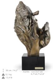 Fresian Horse - Mother With Colt, Horse Marble Statue, Limited Edition, Artdog - thumbnail 1