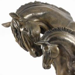 Fresian Horse - Mother With Colt, Horse Marble Statue, Limited Edition, Artdog - thumbnail 3
