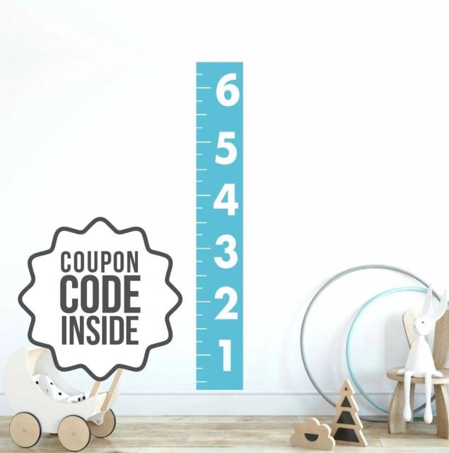 Ruler Growth Chart Wall Decal, Children's Measuring Stick For Wall, Kids Measurement Chart, Playroom Height Preschool - image 1