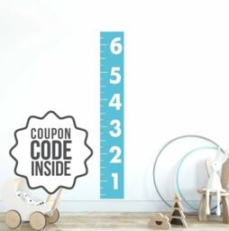 Ruler Growth Chart Wall Decal, Children's Measuring Stick For Wall, Kids Measurement Chart, Playroom Height Preschool - thumbnail 1