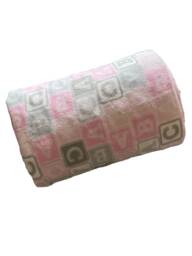 Pink Baby Blocks Stroller Blanket - thumbnail 1