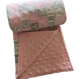 Pink Baby Blocks Stroller Blanket - thumbnail 2