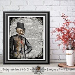 Wedding Gift Art Prints, Bridesmaid Wall Decor, Valentine's Gift, On Antique Dictionary Book Pages, Anatomical Skeletons, Love - thumbnail 2