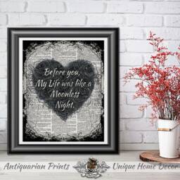 Wedding Gift Art Prints, Bridesmaid Wall Decor, Valentine's Gift, On Antique Dictionary Book Pages, Anatomical Skeletons, Love - thumbnail 3