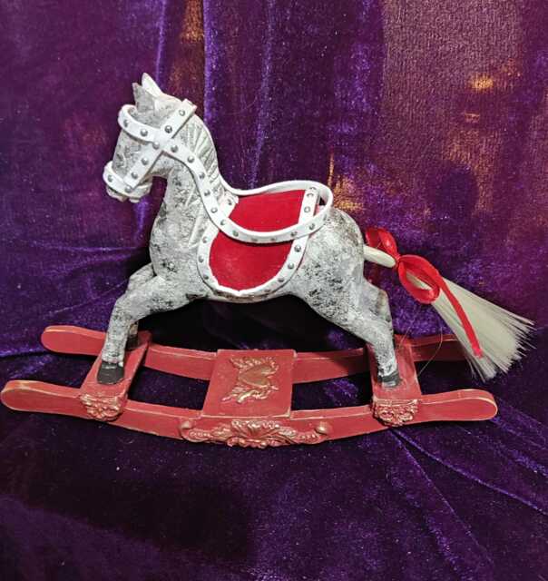 Upcycled Miniature Rocking Horse - Handmade Christmas Gift Home Decor Bedroom Wooden Ideas Whimsical Statue - image 1