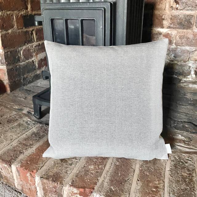 1197. Cushion Cover, Herringbone in Grey/Cream. Various Sizes - image 1