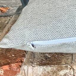1197. Cushion Cover, Herringbone in Grey/Cream. Various Sizes - thumbnail 2