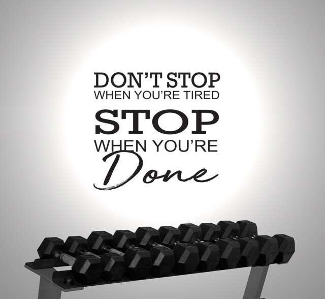 Don't Stop When You're Tired - Motivational Wall Sticker Contemporary Vinyl Decal Gym Fitness - image 1