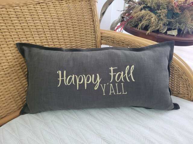 Happy Fall Linen Pillow Cover, Autumn Fall Pillow, Thanks Giving Haloween - image 1