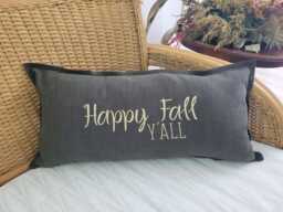 Happy Fall Linen Pillow Cover, Autumn Fall Pillow, Thanks Giving Haloween - thumbnail 1