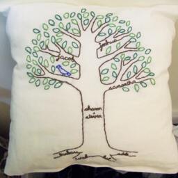 Custom Family Tree Throw Pillow Cover Meaningful Unique Personalized Mother's Day Or Anniversary Gift Hand Embroidered Only No - thumbnail 3