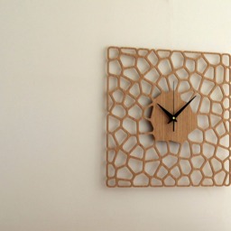 Wooden Wall Clock Pebbles - Modern Clock, Silent Wood Home Decor, Anniversary Gift, Wedding Housewarming Oversized - thumbnail 2