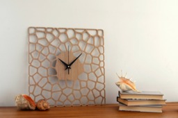 Wooden Wall Clock Pebbles - Modern Clock, Silent Wood Home Decor, Anniversary Gift, Wedding Housewarming Oversized - thumbnail 1