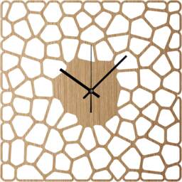 Wooden Wall Clock Pebbles - Modern Clock, Silent Wood Home Decor, Anniversary Gift, Wedding Housewarming Oversized - thumbnail 3