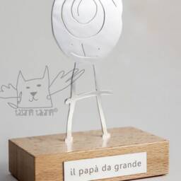 Handmade Silver Personalized Single Figured Tabletop Sculpture, Gifts From Your Child's Art, Unique Gift - thumbnail 3