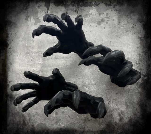 Creepy Reaching Wall Hands - 4 Pack Matching Left Right Screws Included Spooky Halloween Decoration Decor Mount Display - image 1