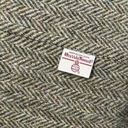 Harris Tweed Lovat Herringbone Footstool With Steel Hairpin Legs - thumbnail 2