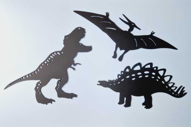 Dinosaur Trio Wall Art, Single Layer Set Of Three Decor Home, Dino Nursery, Kids Bedroom Play Room, Jurassic Theme Baby Gift - image 1