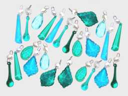 24 Christmas Tree Wedding Decorations Advent Calendar Fillers Mix Color Chandelier Drops Glass Crystals Droplets Beads Light Crafts Parts