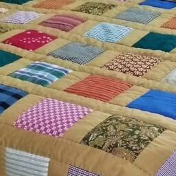Colorful Indian Patchwork Quilt - Boho Bedspread - thumbnail 4