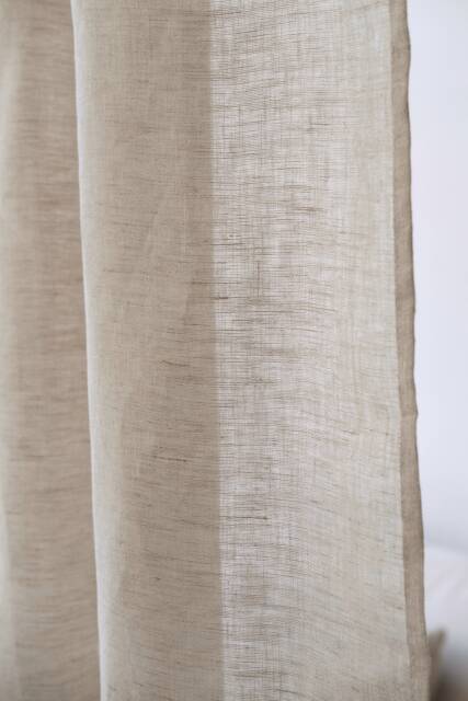 Jonty 100% Linen Curtain, 6 Colors, Airy Breathable Sheer Lightweight Pure Drape, Bedroom Livingroom Curtains, 1Pc - image 1